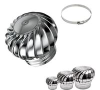 Cheminée rotative, Couvercle de vent de ventilation de toit de ventilateur de Turbine de 16 pouces, capuchon d'échappement en acier inoxydable, ventilateur de toit non électrique, hotte de sortie de V