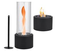 Cheminée Table à l'éthanol en Forme de tornade | Cheminée Tables d'intérieur 28 cm | Lampe Tables Transparente avec veilleuse intégrée | Chauffage d'appoint sur Pied pour la décoration intérieure