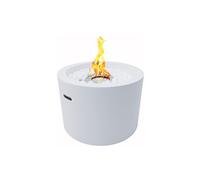 Cheminées au bioéthanol - Divina Fire - Cheminée au bioéthanol poser braséro rond 47.5 cm jardin extérieur Rodi - Blanc G
