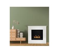 Divina Fire Cheminée au bioéthanol sur Pied en Bois Blanc Made in Italy Michelangelo 96x36x90h