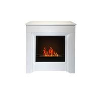 Cheminées au bioéthanol - - Cheminée bioéthanol de terre 96x35x96h cadre design moderne Bellini - Blanc