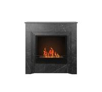 Cheminée au bioéthanol - BELLINI - Made in Italy - Bois effet marbre noir - L96 x P35 x H96 - Écologique