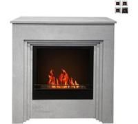 Cheminées au bioéthanol - Divina Fire - Cheminée bioéthanol de terre 96x35x96h cadre design moderne Bellini - Gris Gris G