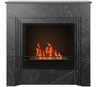 Cheminées au bioéthanol - Divina Fire - Cheminée bioéthanol de terre 96x35x96h cadre design moderne Bellini - Effet marbre noir Noir G