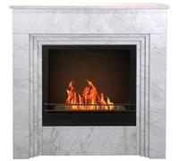 Cheminées au bioéthanol - Divina Fire - Cheminée bioéthanol de terre 96x35x96h cadre design moderne Bellini - Effet marbre blanc Blanc G