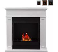 Cheminées au bioéthanol - Divina Fire - Cheminée de salon au bioéthanol sur pied avec cadre Jefferson Eco - Blanc Blanc G