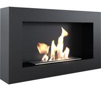 KRATKI Golf Flat Cheminée bioéthanol intérieure Biocontainer Mural 0,4 l Acier Enduit de Poudre certifié TÜV Ligne de Longueur de feu 21 cm 37 x 64 cm