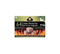 CHEMINETT Allume feu Cubes Bois 100% d'origine végétale FSC - 64 Cubes - Double Plaque prédécoupée
