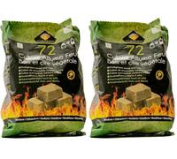 Cheminett - Cubes Allume Feu Naturels - 72 Pièces - À Base de Sciure de Bois de Conifères Certifié FSC et d’Huile Végétale - Temps de Combustion 8 à 10 Min, Marron (Lot de 2)