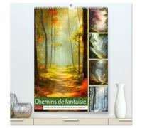 Chemins de fantaisie (Calendrier mural 2026 DIN A2 horizontal) calendrier de bureau: Peintures de style romantique avec citations