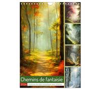 Chemins de fantaisie (Calendrier mural 2026 DIN A4 horizontal), CALVENDO calendrier mensuel: Peintures de style romantique avec citations