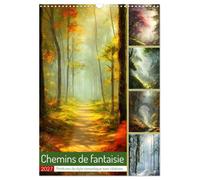 Chemins de fantaisie (Calendrier mural 2027 DIN A3 horizontal), CALVENDO calendrier mensuel: Peintures de style romantique avec citations