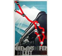 Chemins de Fer l'est Affiche Poster Reproduction - Format 50X70 cm Papier 300 GR - Vente du fichier numérique HD Possible Nous Consulter (Boutique : affichevintage.FR)