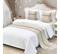 Chemins de lit doux et coussins assortis Chemins de lit en lin de coton pour pied de lit Literie d'hôtel Couvre-lit matelassé Couvre-lit pour pied de lit Housse de serviette d'extrémité de lit ( Color