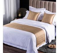 Chemins De Lit,ÉCharpe De Lit,Chemin De Lit HôTel,Couleur Unie Chemin De Lit HôTel,Chemin De Lit HôTel Doux Qui Ne Se DéColore Pas,ÉCharpe De Lit DéCorative,avec 2 Pillowcases