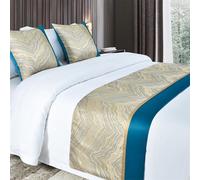 Chemins De Lit,ÉCharpe De Lit,Chemin De Lit Matelassé,Chemin De Lit HôTel Doux Qui Ne Se DéColore Pas,Pied De Lit Couvre-Lit De Couleur ContrastéE,pour La Maison Et L'HôTel