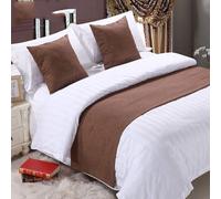Chemins de lit Écharpe de lit de Luxe Couleur Unie Chemin de lit Chemin de lit Hôtel Couvre-lit Drapeau de lit Écharpe de literie Couvre-lit Protection Décoration Bande, Marron, 50 x 260 cm