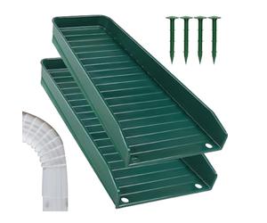 Chemins de sortie le bas - Bac de vidange de toit, protection contre les écoulements d'eau de pluie - Système de protection du sol - Déflecteur avec ancrages - Easy Fit Water Control Guard pour