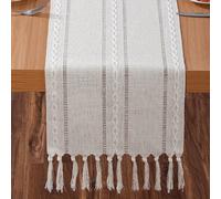 Chemins de table blanc en creux 1 pièce, dessus de table moderne et minimaliste de style américain pour table de salon, armoire à café, lit, convient pour salon, chemin de table de style campagnard po