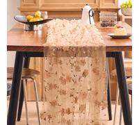 Chemins de Table Brodés 3D Fleurs Tulle Chemins de Table Brodés(75 * 180cm Brown)