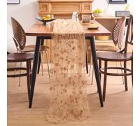 Chemins de Table Brodés 3D Fleurs Tulle Chemins de Table Brodés(75 * 300cm Brown)