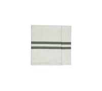 Chemins de table en pur coton blanc, lot de 2, bandes vert sapin - Pomax, Tizia - 40x22 cm