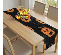 Chemins de Table pour Mariage et Fête Halloween Citrouille Décoration de Table Pop Art Motif 30x240cm Nappe Décorative Retro Horreur pour Anniversaire