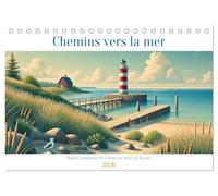 Chemins vers la mer (Calendrier de bureau 2026 DIN A5 vertical), CALVENDO calendrier mensuel: Découvrez la beauté tranquille des plages, des pontons et de la mer à chaque saison.