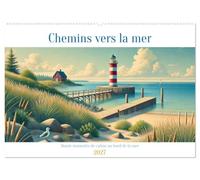 Chemins vers la mer (Calendrier mural 2027 DIN A2 vertical), CALVENDO calendrier mensuel: Découvrez la beauté tranquille des plages, des pontons et de la mer à chaque saison.