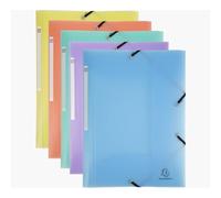 Chemise 3 rabats à élastique CHROMALINE en polypropylène 5/10e. Coloris assortis pastel