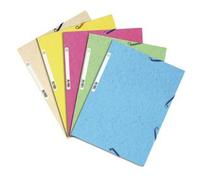 EXACOMPTA Chemise 3 rabats à élastiques carte lustrée 400g/m2 ® - A4 - Couleurs assorties pastel