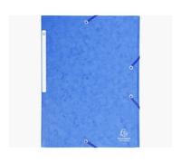 Chemise 3 rabats et élastique monobloc, carte lustrée 5/10e Bleu, élastique fixé devant