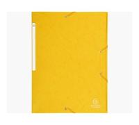 Chemise 3 rabats et élastique monobloc, carte lustrée 5/10e Jaune, élastique fixé devant