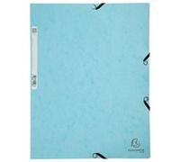 Exacompta - Réf. 55528E - 1 chemise à élastiques - pochette 3 rabats - en carte lustrée 400 g/m2 - dimensions 24 x 32 cm pour documents au format A4 - couleur bleu pastel