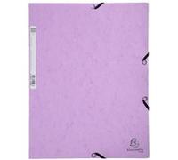 Exacompta - Réf. 55535E - 1 chemise à élastiques - pochette 3 rabats - en carte lustrée 400 g/m2 - dimensions 24 x 32 cm pour documents au format A4 - couleur mauve