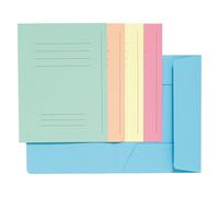 EXACOMPTA Paquet de 50 chemises 3 rabats avec cadre d'indexage SUPER 250, coloris assortis