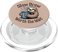 Chemise à café Slow Brew Worth The Wait Sloth PopSockets PopGrip pour MagSafe