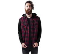 Chemise à capuche - URBAN CLASSICS - Flanelle - Rouge - Manches longues - Mixte XL