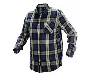 Chemise à carreau homme NEO TOOLS 81-541 bleue olive noire