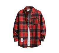 Chemise à Carreaux à Manches Longues Homme Coupe Ample Souple et Respirante Boutonnière Classique Poches Pratiques Décontracté et Confortable pour Tenue Quotidienne Loisirs ou Occasions Informelles