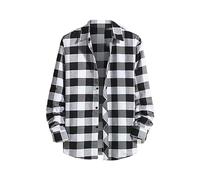 Chemise à carreaux à manches longues pour homme, chemise décontractée boutonnée tendance pour sports de plein air, chemise vintage classique à carreaux, veste légère, revers à manches longues, haut de