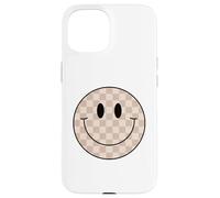 Chemise à Carreaux avec Visage Souriant et Visage Souriant Coque pour iPhone 15