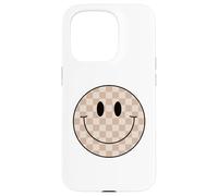 Chemise à Carreaux avec Visage Souriant et Visage Souriant Coque pour iPhone 15 Pro