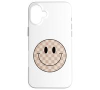 Chemise à Carreaux avec Visage Souriant et Visage Souriant Coque pour iPhone 16 Plus