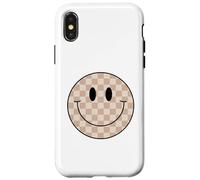 Chemise à Carreaux avec Visage Souriant et Visage Souriant Coque pour iPhone X/XS