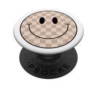 Chemise à Carreaux avec Visage Souriant et Visage Souriant PopSockets PopGrip Adhésif