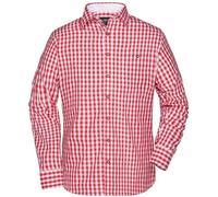 Chemise à carreaux - JAMES & NICHOLSON - JN638 - Homme - Manches longues - Rouge et blanc M