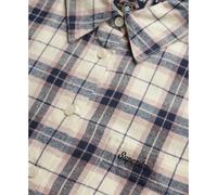 Chemise à carreaux manches longues en flanelle femme Superdry Blanc M
