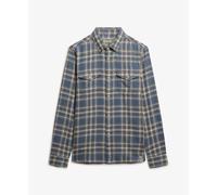 Superdry & Co Chemise 'The Merchant Store' beige / bleu fumé / miel, Taille S
