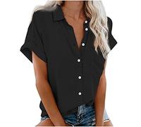 Chemise à Col Revers à Manches Courtes Et Décontractée pour Femme Tee Shirt De Sport Court Couleur Confortabletunique Chemisier Hauts Casual Blouse Chic Et élégant Grande Taille